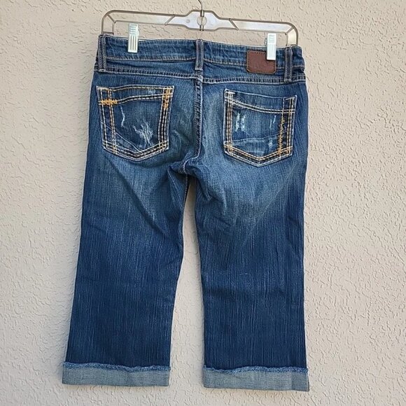 BKE Payton Woman's Medium Wash Bedazzled Skinny Mid-Rise Jeans Sz 27R - Picture 5 of 6